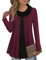 Gaharu Langarm Pullover Damen Dunkelrot Sweatshirt Damen Farbblock Pullover Leicht Business Formell Arbeit Strickpulli Oversize Lang Winter Abendmode Fashion Lang ärmel Oberteil Herbst Tunika,XL