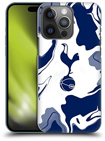 Head Case Designs Offizielle Tottenham Hotspur F.C. Blauer und Weißer Marmor Badge Harte Rueckseiten Handyhülle Hülle Huelle kompatibel mit Apple iPhone 14 Pro