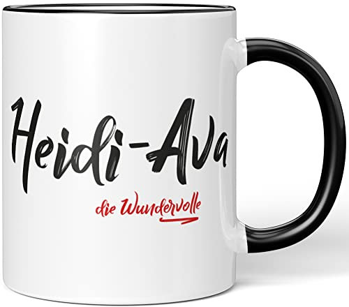 JUNIWORDS Tasse, Heidi-AVA, die Wundervolle, Schwarz (5242243)