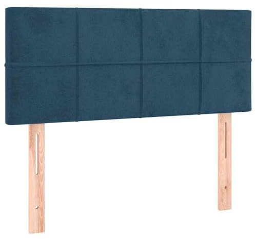vidaXL Kopfteil, Bettkopfteil mit Holzbeinen, Höhenverstellbar Polsterkopfteil für Bett, Betthaupt Bettzubehör Schlafzimmer, Dunkelblau 90x5x78/88cm Samt