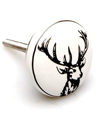 Castelion® Stag Ceramic Cupboard Knob, Approx 31mm x 20mm