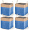 4 Pcs Large Storage Baskets, Foldable Fabric Storage Boxes Organiser with Handles for Clothes, Toys, Cube Storage Baskets for Cupboards, Shelves, Closet (Blue)