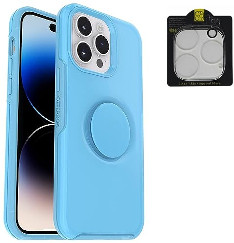 OtterBox + Pop Symmetry Series Case for iPhone 14 Pro with Camera Lens Protector - Non-Retail Packaging - You Cyan This (Blue)
