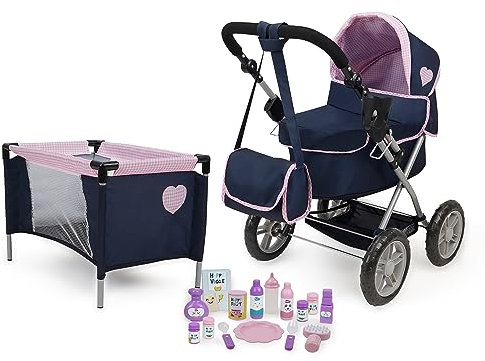 509 Crew Classic Navy - Cochecito para muñecas (18 piezas, a partir de 3 años), T837042, Azul Marino