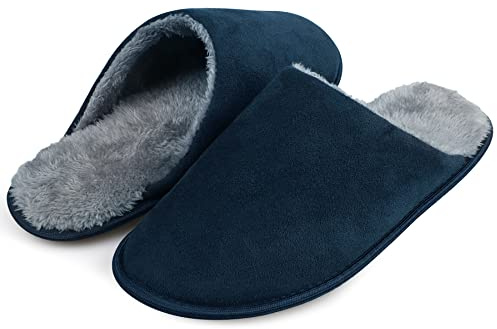 riemot Hausschuhe Herren Damen, Warme Pantoffeln mit Memory Foam und weiches Plüschfutter, Kuschelige Slipper für Winter