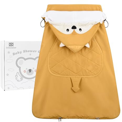 Bebear Housse d'hiver universelle pour porte-bébé - Pour toutes les saisons - Motif renard jaune