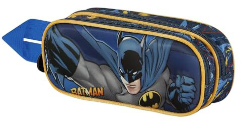 Karactermania Batman Night-Estuche Portatodo 3D Doble, Azul Oscuro, 22 x 9,5 cm