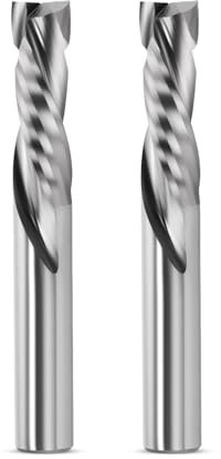 Trvoxviq 2 Flutes Up & Down Cut Bit 8mm Shank Compression Bit Lunghezza di taglio 25mm Spirale CNC Router Bits End Mill Carburo di tungsteno Fresa Cutter Set 2 Pack