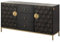 MASSIVMOEBEL24.DE | Diamond Sideboard im Art déco Stil aus Massivholz #122 | Mangoholz - grau geölt | 146x40x77 cm | 4 Fächer, 2 Türen, 3 Schubladen | Sideboard Schrank