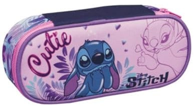 Lilo & Stitch Portapenne Scuola ROUND PLUS 2CUTE, Multicolore - Astuccio Scuola Monozip con Organizer Interno, Passanti Elastici - Accessori Zaino Scuola - Astuccio Bambina
