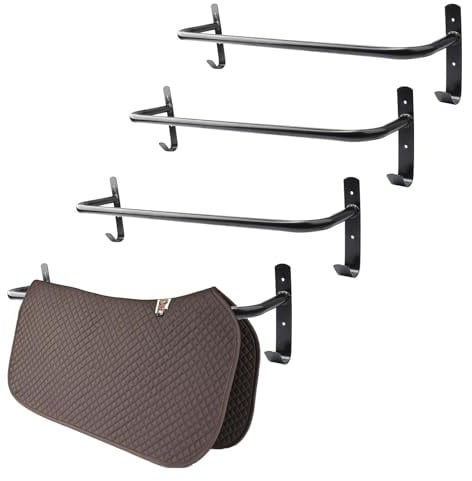 HDYEGY Deckenregal mit Reißzwecken, Wandmontage, Deckenstange zum Aufhängen von Pferdedecken, Pads, Satteldecken, 85 cm, 4 Stück