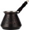 DEMMEX Cafetera turca árabe griega de cobre más gruesa, cafetera para estufa, Cezve Ibrik Briki con mango de madera y cuchara de madera, grabada a mano (cobre antiguo, 15 onzas líquidas)