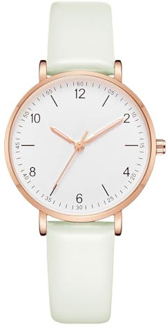 CIVO Damen Uhr Lederarmband Armbanduhr - Klassische Analog Quarz Damen Uhren Weiß