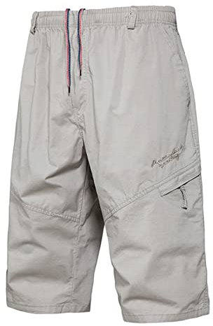 SRZYMJ Kurze Hosen Herren Sport Vans Shorts Kurze Sporthose Mit Taschen Doppelpack Cargo Shorts Herren Kariert Freizeithose Haushose Sommer Baumwolle Grey Chino Hose Herren Dunkelblau Cargo Shorts XL