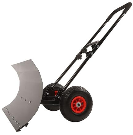 Schneeschaufel aus Stahl und Eisen, 45,28 X 29,13 X 16,54 Zoll, Metall-Schneeschaufeln mit Breiter Öffnung und Verstellbarem Winkel, Höhe, Rollenden Rädern für die Schneeräumung,