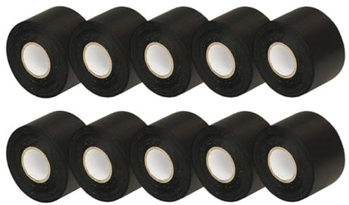 Gocableties Black Wide Electrical Tape, 50mm x 33m, 2 Strong Self-Adhesive PVC Insulation Tape for Insulating, Repairing and Protecting Electrical Wires, 12 Rolls