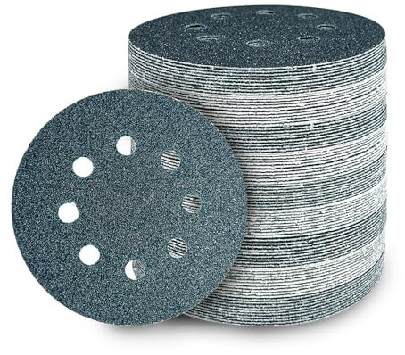 105 Stück Schleifpapier 125mm Klett, Körnung 40-600 Schleifscheiben Rund 8 Loch für Exzenterschleifer