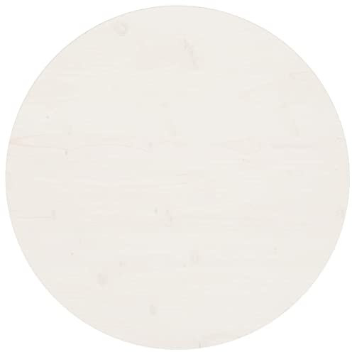 Iiaky Tischplatte Weiß Ø70x2,5 cm Massivholz Kiefer Wohnzimmertisch Holz Holz-MittelstüCk FüR Tisch