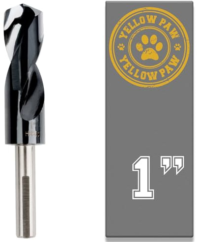Yellow Paw 1 Inch Drill Bit for Metal - Industrial Grade M35 Cobalt Titanium Aluminum Nitrite - 1 Diameter & Total Length of 6 with Working Length of 3 Easily Drill Into Metal, Steel, & Aluminum