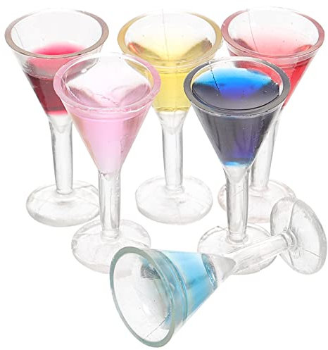 MUSISALY 6pcs Miniature Cocktail Glasses Miniature Wine Goblets Set for Boys and Girls Unique Shape Decor Toy
