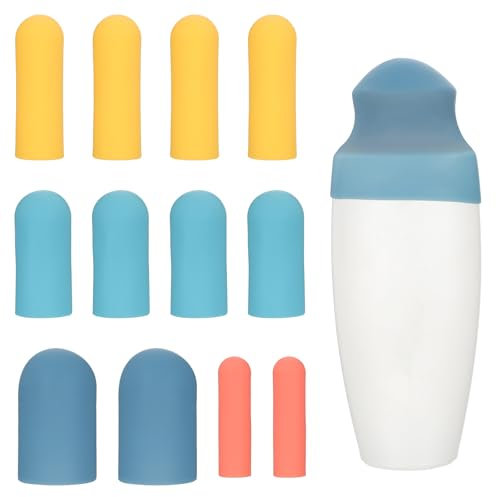 Ptwola 12 Pcs Silicone Bottle Covers Travel Essentials Bottle Covers, Multi-Size Leak Proofing Stretchable Elastic Container Sleeves for Women Men Cruise Ship Airplane Accessories Luggage Toiletries