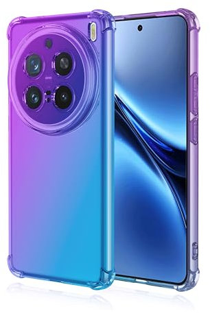 COMAKU Cover vivo X200 Pro – Custodia per Telefono in TPU Ultra Leggera e Sottile con Protezione Antiurto, Design Elegante e Sfumato Trasparente per vivo X200 Pro - bleu violet