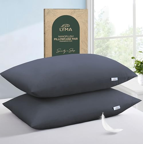 LYMA Pillow Cases Pack of 2 & 4,Ultra Soft Breathable Housewife & Oxford Cover, OEKO-TEX Certified,Nanoplush Double Brushed Quick Dry Pillowcases, Envelope Closure Wrinkle Fade Resistant,50x75 CM