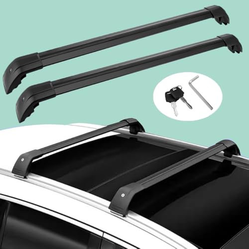 2pcs Aluminum Cross Bars for BMW X3 G01 2019-2024 with Anti-theft Lock for Roof Rack Kayak Canoe Aluminum Alloy Black