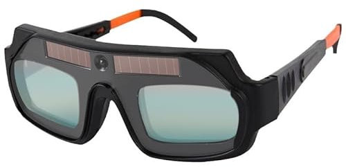 HOMHPLFE Verstellbare Schweißerbrille, Selbstverdunkelnde Schweißbrille, Verstellbare Komfort-Schweißschutzbrille, Solarbetrieben, PC-Linse, Lichtbogen-Linse, blendfreies Schweißen, für Schutz