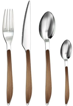 Ménagère 24 pièces - Collection Drop (Bois Foncé)