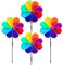 Regenbogen Vogelabwehr Windrad, 4 Stück Windspiel Blume Windrad, Windrad Garten, 30cm Regenbogen Sparkly Windmühle, Windmühle, für Terrasse Rasen und Garten Dekoration