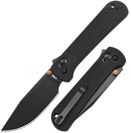 CJRB Bolt Folding Pocket Knife, 3.25'' AR-RPM9 Steel Blade G10 Handle EDC Knife with Recoil Lock Pocket Clip for Men Women Camping Survival Hiking, Black (J1960)