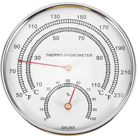 2 in 1 Sauna Thermometer Hygrometer, Sauna Thermo-Hygrometer, High Precision Digital Sauna Measuring Instrument, Sauna Accessories for Measuring Temperature and Humidity