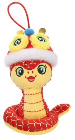 MUCKLILY Sternzeichen-Schlange-Anhänger Schlangenjahr chinesisches neujahr stofftier lebensechte Schlangenpuppe Kuscheltier Schlange Schlangen Chinesisches Neujahr PP-Baumwolle rot