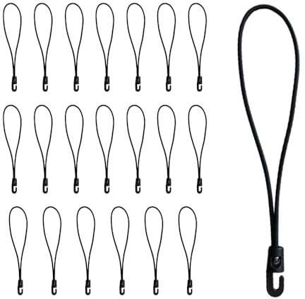 YZROHYI 20 PCS Elastici con Gancio,Elastici per Telo Occhiellato,Ganci Elastico per Portapacchi,Elastico per Teloni Camion,Espansione con Gancio Multifunzionale,Tenditori per Teloni con Ganci-25 cm