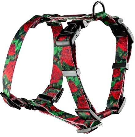 Helltails Hundegeschirr für Grosse Hunde | NO Absorb | Verstellbar Brustgeschirr | Anti Zug y Geschirr Hund Groß mit Kontrolle | Classic Leicht Hundegeschirre | Dog Harness | Eternal Rose - L
