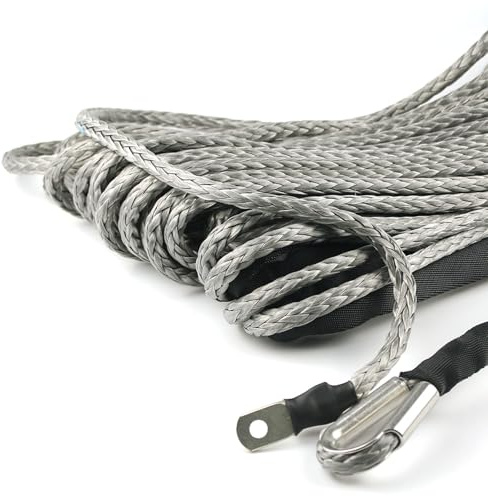 GIVIHGETI Synthetikseil 28 m x 10 mm für Fahrzeugwinde, 9299 kg Zugkraft, 12-Strand Windenseil für Seilwinde 4x4, Synthetisches Anhängerseil für Ziehen von ATVs UTVs Autos SUVs und großen Offroadern
