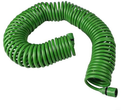 GANCEI Manguera de jardín en espiral, manguera flexible en espiral para riego, ligera y resistente, manguera de jardín en bobina retráctil (20 m)