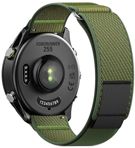 22mm Armband für Garmin Venu 2/3/4 45mm/Forerunner 255/265/Vivoactive 4 | Langlebig, Nylonmaterial, atmungsaktiv, angenehm zu tragen, leicht größenverstellbar