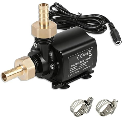 Wasserpumpe Brushless, Dc 12v 800l/H Tauchpumpe Pumpe Wasser, Wasserpumpe Klein, Tauchwasserpumpe Mit 1.5 M Netzkabel Für Aquarien, Teich, Brunnen, Statuen, Hydrokultur, Drinnen Oder Draußen