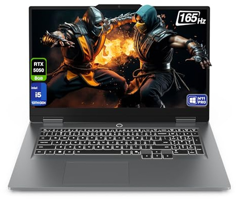 Lenovo LOQ Gaming Laptop, Intel i5-13450HX, 64 GB DDR5 RAM, 2 TB PCIe SSD, 17.3 FHD (1920x1080) 165Hz IPS Display, Nvidia G-Force RTX 5050, Backlit Keyboard, W11 Pro, Luna Gray