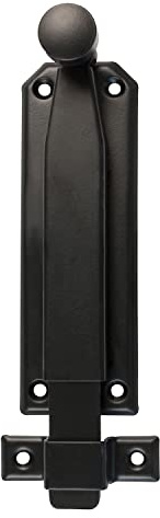 Amig - Chiavistello da sovrapporre per porte Mod.310 | Chiavistello di sicurezza per collocare orizzontale o verticale | Di Zamak con finitura nera opaca | Dimensioni: 150 x 38 mm
