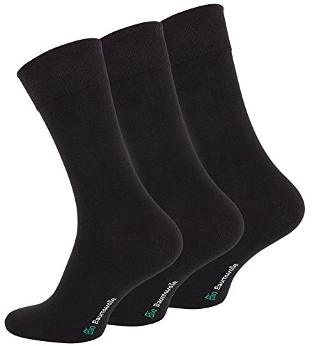 Vincent Creation 6 Paar Schwarze Herren Business-Socken aus reiner Bio-Baumwolle