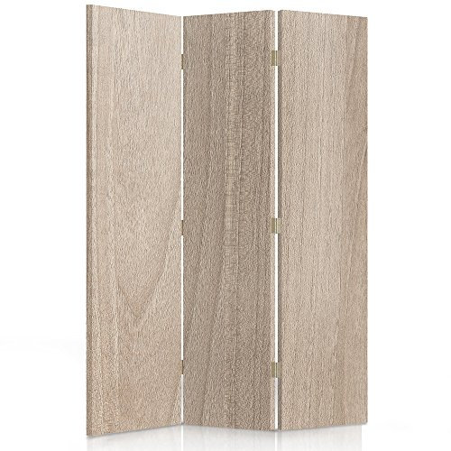 Feeby Paravent Planche Bois 3 Panneaux 110x150 cm Une Seule Côté Cloison de séparation Écran Pliant Interieur Décoratif Mur Espagnol Impression sur Toile Chambre d'enfant Salon Bureau Rustiques Brun