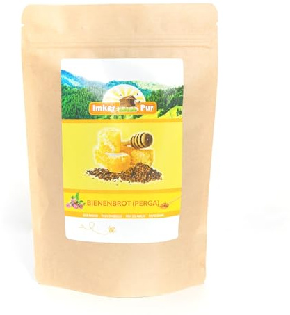 ImkerPur Bienenbrot Perga 100g | Roh & naturbelassen aus der Wabe | Fermentierter Blütenpollen aus Holzrähmchen, mild süß-säuerlich, ideal für Müsli & Joghurt