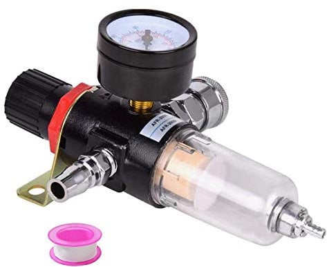 Hotusi 1/4 BSP Air Compressor Moisture Filter Trap Oil Water Separator Regulator Lubricator