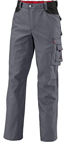 BP Workwear 1788-555-53 Arbeitshose - Gummizug im Rücken - Bundfalten - Normale Passform - Größe: 44l - Farbe: dunkelgrau/schwarz