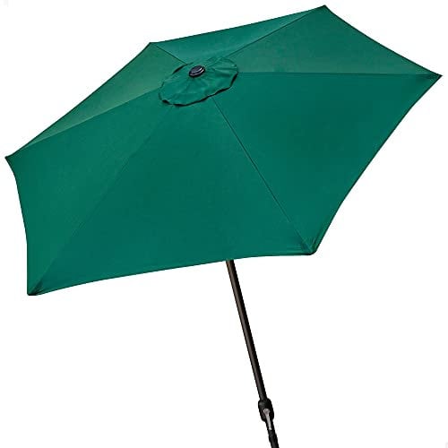 Aktive 53874 - Sombrilla jardín grande, Sombrilla, Parasol 300 cm, Sombrilla jardín, con manivela, Sombrilla hexagonal, color verde, mástil aluminio