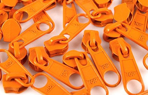Schnoschi 5 Zipper orange passend für endlos Reißverschluss mit 5 mm Laufschiene
