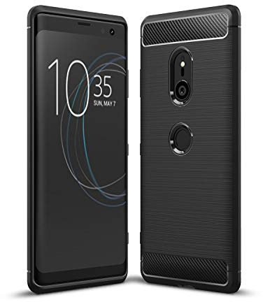 Cruzerlite für Sony Xperia XZ3 hülle, Kohlefaser Textur Design Abdeckung Anti-Scratch Stoßdämpfung Schutzhülle für Sony Xperia XZ3 Case (Black)
